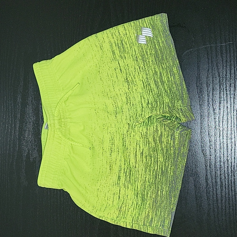 Place Sport Boys Shorts Lime Green/Gray (Sz 12-18M)
